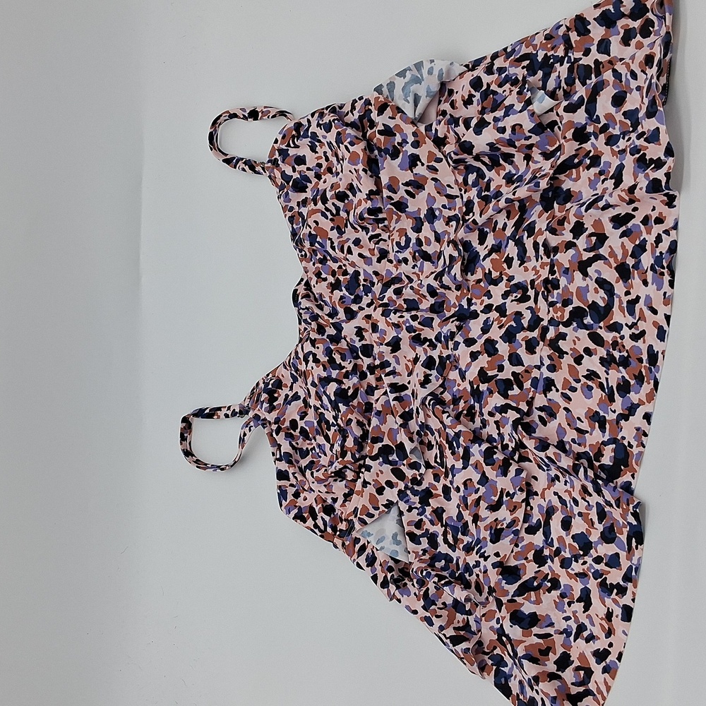 Island Escape Plus Montego Abstract-Print Tiered Underwire Tankini Top Pink 16W